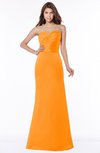 ColsBM Cara Orange Modest A-line Sleeveless Half Backless Floor Length Ruching Bridesmaid Dresses