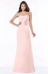 ColsBM Cara Pastel Pink Modest A-line Sleeveless Half Backless Floor Length Ruching Bridesmaid Dresses