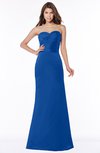 ColsBM Cara Royal Blue Modest A-line Sleeveless Half Backless Floor Length Ruching Bridesmaid Dresses