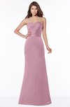 ColsBM Cara Silver Pink Modest A-line Sleeveless Half Backless Floor Length Ruching Bridesmaid Dresses