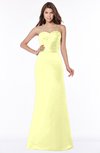 ColsBM Cara Wax Yellow Modest A-line Sleeveless Half Backless Floor Length Ruching Bridesmaid Dresses