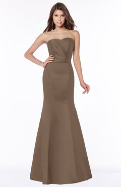 ColsBM Baylee Bronze Brown Mature Mermaid Sweetheart Zip up Ruching Bridesmaid Dresses