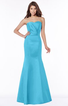 ColsBM Baylee River Blue Mature Mermaid Sweetheart Zip up Ruching Bridesmaid Dresses