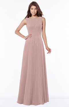 ColsBM Anika Bridal Rose Modest A-line Scoop Sleeveless Zip up Chiffon Bridesmaid Dresses