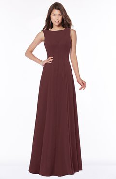 ColsBM Anika Burgundy Modest A-line Scoop Sleeveless Zip up Chiffon Bridesmaid Dresses