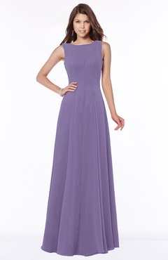 ColsBM Anika Chalk Violet Modest A-line Scoop Sleeveless Zip up Chiffon Bridesmaid Dresses
