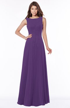 ColsBM Anika Dark Purple Modest A-line Scoop Sleeveless Zip up Chiffon Bridesmaid Dresses