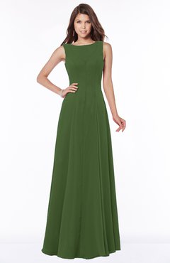ColsBM Anika Garden Green Modest A-line Scoop Sleeveless Zip up Chiffon Bridesmaid Dresses