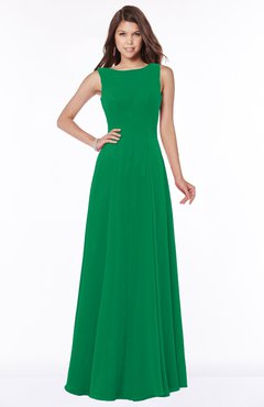 ColsBM Anika Green Modest A-line Scoop Sleeveless Zip up Chiffon Bridesmaid Dresses