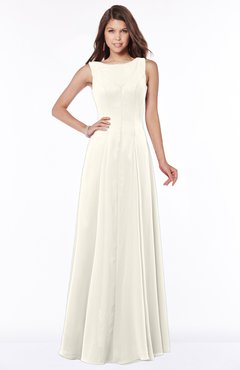 ColsBM Anika Whisper White Modest A-line Scoop Sleeveless Zip up Chiffon Bridesmaid Dresses