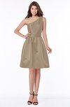 ColsBM Kristen Almondine Brown Classic Sleeveless Satin Knee Length Plainness Bridesmaid Dresses