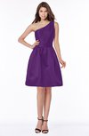 ColsBM Kristen Amaranth Purple Classic Sleeveless Satin Knee Length Plainness Bridesmaid Dresses
