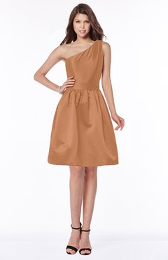 ColsBM Kristen Amber Classic Sleeveless Satin Knee Length Plainness Bridesmaid Dresses