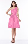 ColsBM Kristen Carnation Pink Classic Sleeveless Satin Knee Length Plainness Bridesmaid Dresses
