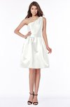 ColsBM Kristen Cloud White Classic Sleeveless Satin Knee Length Plainness Bridesmaid Dresses