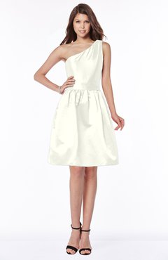 ColsBM Kristen Cream Classic Sleeveless Satin Knee Length Plainness Bridesmaid Dresses