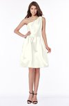 ColsBM Kristen Cream Classic Sleeveless Satin Knee Length Plainness Bridesmaid Dresses