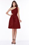 ColsBM Kristen Dark Red Classic Sleeveless Satin Knee Length Plainness Bridesmaid Dresses