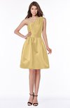 ColsBM Kristen Gold Classic Sleeveless Satin Knee Length Plainness Bridesmaid Dresses
