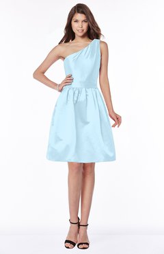 ColsBM Kristen Ice Blue Classic Sleeveless Satin Knee Length Plainness Bridesmaid Dresses