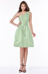 ColsBM Kristen Pale Green Classic Sleeveless Satin Knee Length Plainness Bridesmaid Dresses