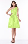 ColsBM Kristen Sharp Green Classic Sleeveless Satin Knee Length Plainness Bridesmaid Dresses