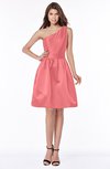 ColsBM Kristen Shell Pink Classic Sleeveless Satin Knee Length Plainness Bridesmaid Dresses