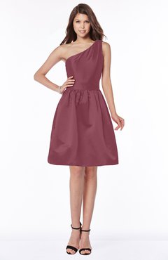 ColsBM Kristen Wine Classic Sleeveless Satin Knee Length Plainness Bridesmaid Dresses