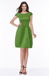ColsBM Noor Clover Modest Scoop Short Sleeve Zip up Satin Plainness Bridesmaid Dresses
