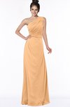 ColsBM Daniela Apricot Glamorous A-line Sleeveless Zip up Chiffon Ruching Bridesmaid Dresses