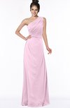 ColsBM Daniela Baby Pink Glamorous A-line Sleeveless Zip up Chiffon Ruching Bridesmaid Dresses