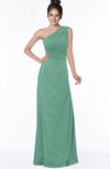 ColsBM Daniela Beryl Green Glamorous A-line Sleeveless Zip up Chiffon Ruching Bridesmaid Dresses