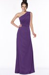 ColsBM Daniela Dark Purple Glamorous A-line Sleeveless Zip up Chiffon Ruching Bridesmaid Dresses