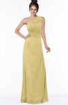 ColsBM Daniela Gold Glamorous A-line Sleeveless Zip up Chiffon Ruching Bridesmaid Dresses