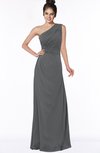 ColsBM Daniela Grey Glamorous A-line Sleeveless Zip up Chiffon Ruching Bridesmaid Dresses