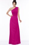 ColsBM Daniela Hot Pink Glamorous A-line Sleeveless Zip up Chiffon Ruching Bridesmaid Dresses