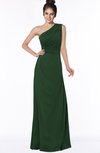 ColsBM Daniela Hunter Green Glamorous A-line Sleeveless Zip up Chiffon Ruching Bridesmaid Dresses