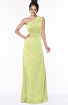 ColsBM Daniela Lime Green Glamorous A-line Sleeveless Zip up Chiffon Ruching Bridesmaid Dresses