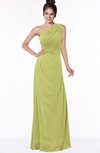 ColsBM Daniela Linden Green Glamorous A-line Sleeveless Zip up Chiffon Ruching Bridesmaid Dresses
