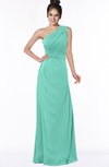 ColsBM Daniela Mint Green Glamorous A-line Sleeveless Zip up Chiffon Ruching Bridesmaid Dresses