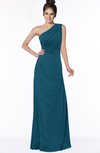 ColsBM Daniela Moroccan Blue Glamorous A-line Sleeveless Zip up Chiffon Ruching Bridesmaid Dresses