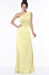 ColsBM Daniela Soft Yellow Glamorous A-line Sleeveless Zip up Chiffon Ruching Bridesmaid Dresses