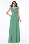 ColsBM Lillian Beryl Green Gorgeous A-line Short Sleeve Zip up Chiffon Floor Length Bridesmaid Dresses