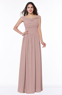 ColsBM Lillian Blush Pink Gorgeous A-line Short Sleeve Zip up Chiffon Floor Length Bridesmaid Dresses