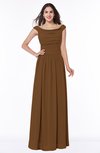 ColsBM Lillian Brown Gorgeous A-line Short Sleeve Zip up Chiffon Floor Length Bridesmaid Dresses