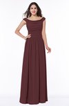 ColsBM Lillian Burgundy Gorgeous A-line Short Sleeve Zip up Chiffon Floor Length Bridesmaid Dresses