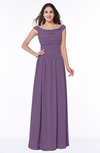 ColsBM Lillian Chinese Violet Gorgeous A-line Short Sleeve Zip up Chiffon Floor Length Bridesmaid Dresses