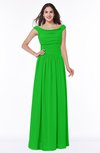 ColsBM Lillian Classic Green Gorgeous A-line Short Sleeve Zip up Chiffon Floor Length Bridesmaid Dresses