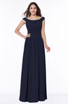 ColsBM Lillian Dark Sapphire Gorgeous A-line Short Sleeve Zip up Chiffon Floor Length Bridesmaid Dresses