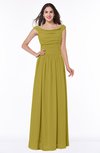 ColsBM Lillian Golden Olive Gorgeous A-line Short Sleeve Zip up Chiffon Floor Length Bridesmaid Dresses
